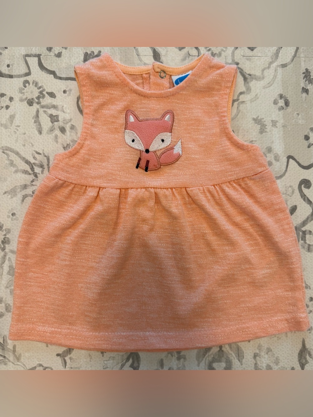 Kids Coral Sleeveless Peach Fox Dress 3-6 months